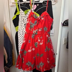 Red Flamingo Print Dress